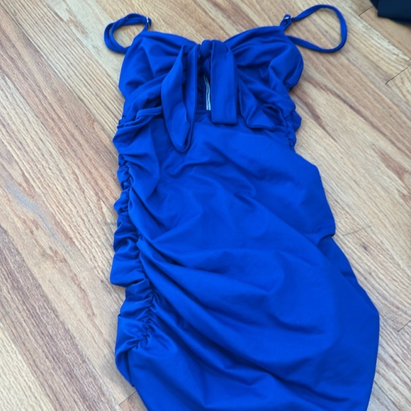 Blue Ruched Dress - Picture 1 of 3